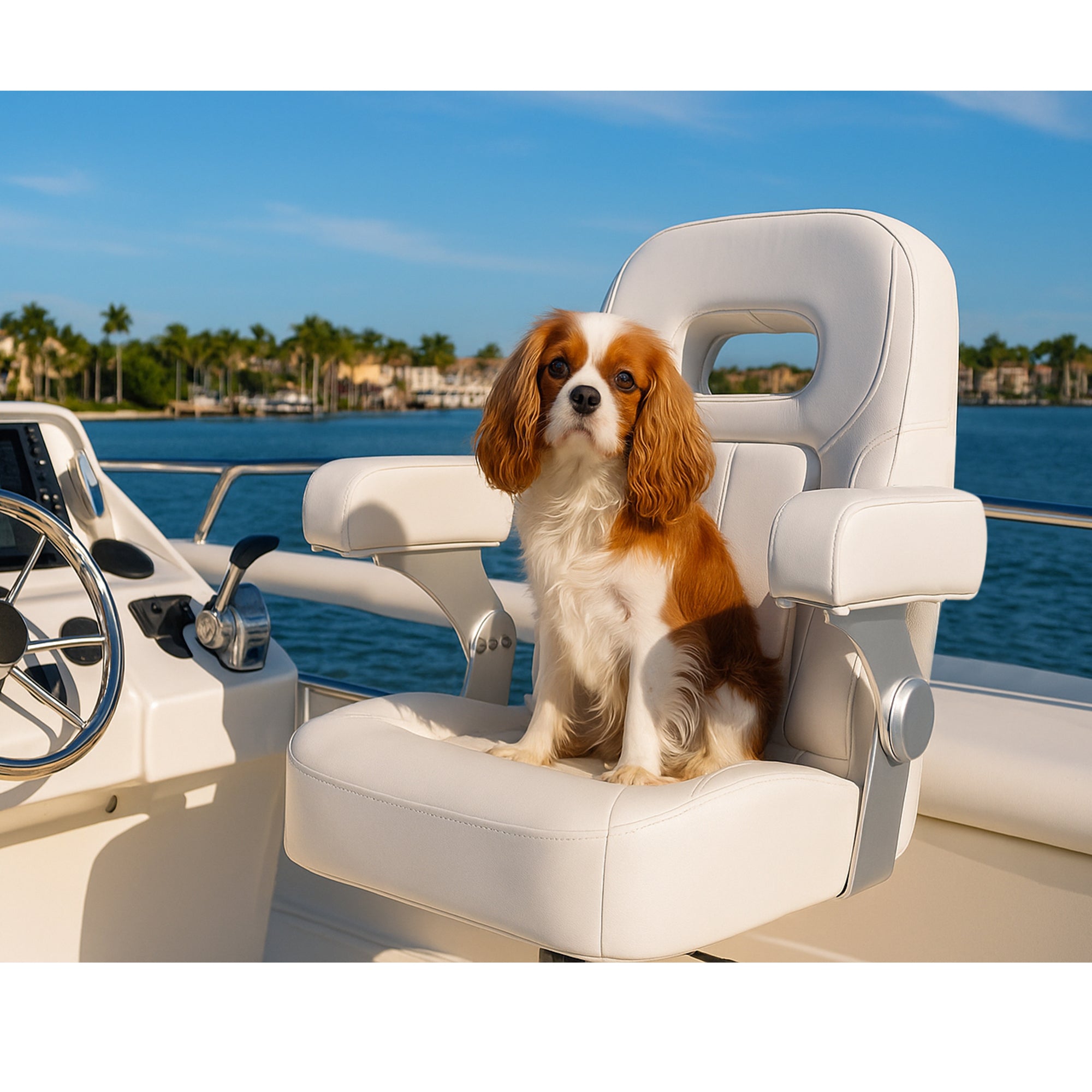 NORTHCAPTAIN Premium Pontoon Captain's Chair High Back Reclining Pontoon Bucket Boat Seat with Adjustable Aluminum Armrests