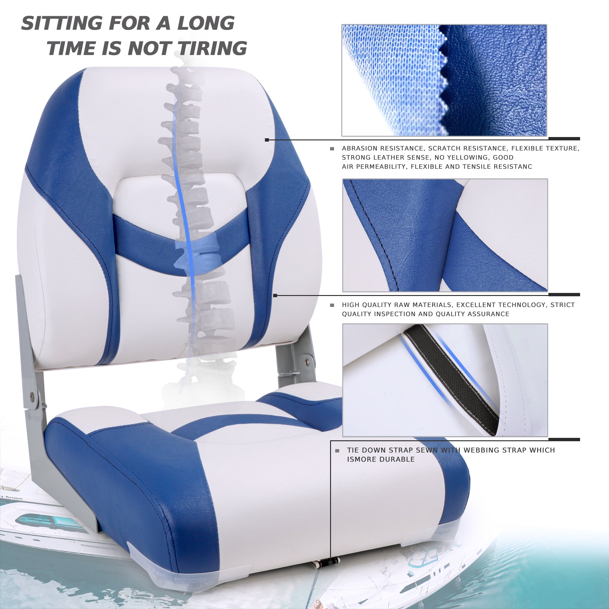 NORTHCAPTAIN Deluxe A Pair of Low Back Folding Boat Seat