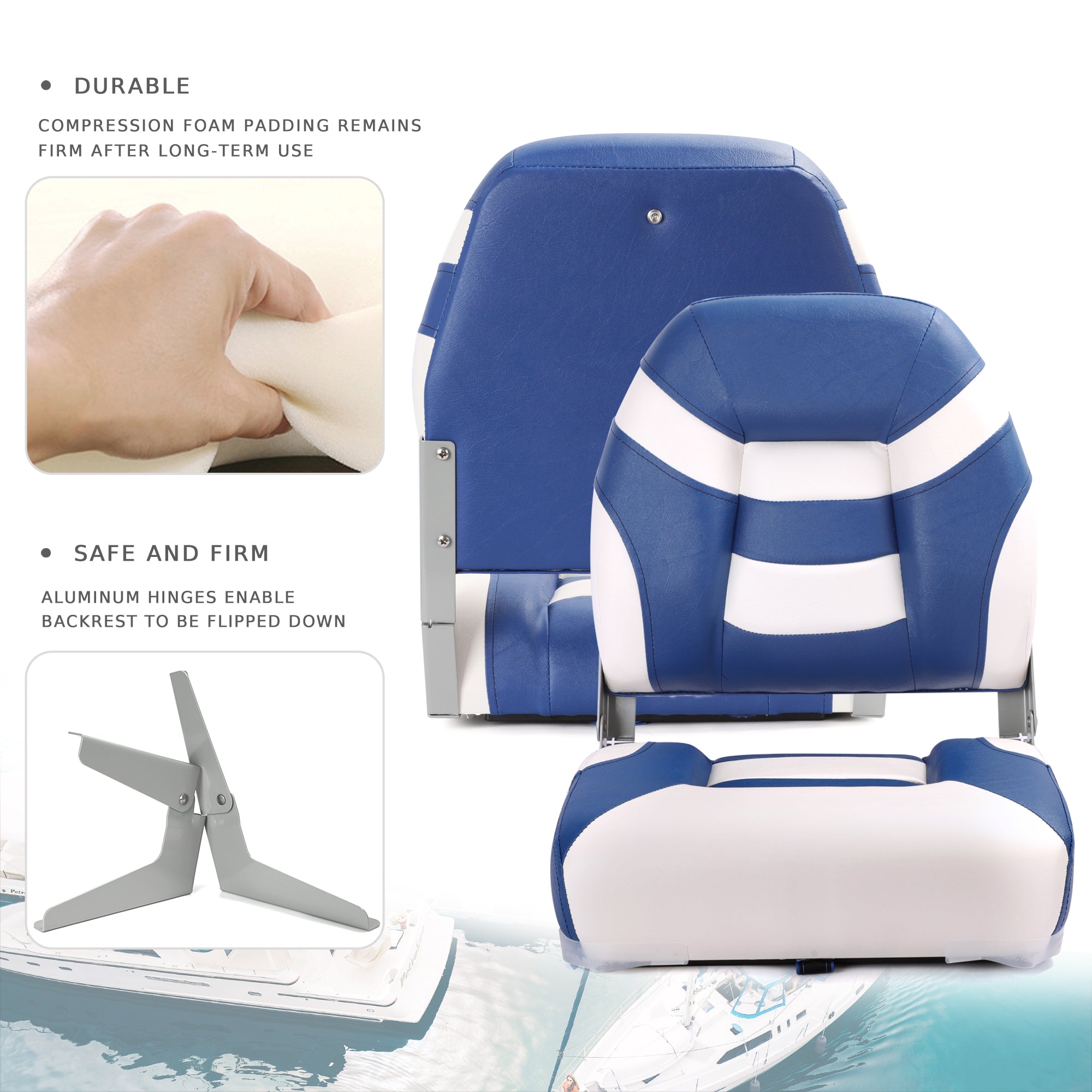 NORTHCAPTAIN Deluxe A Pair of Low Back Folding Boat Seat