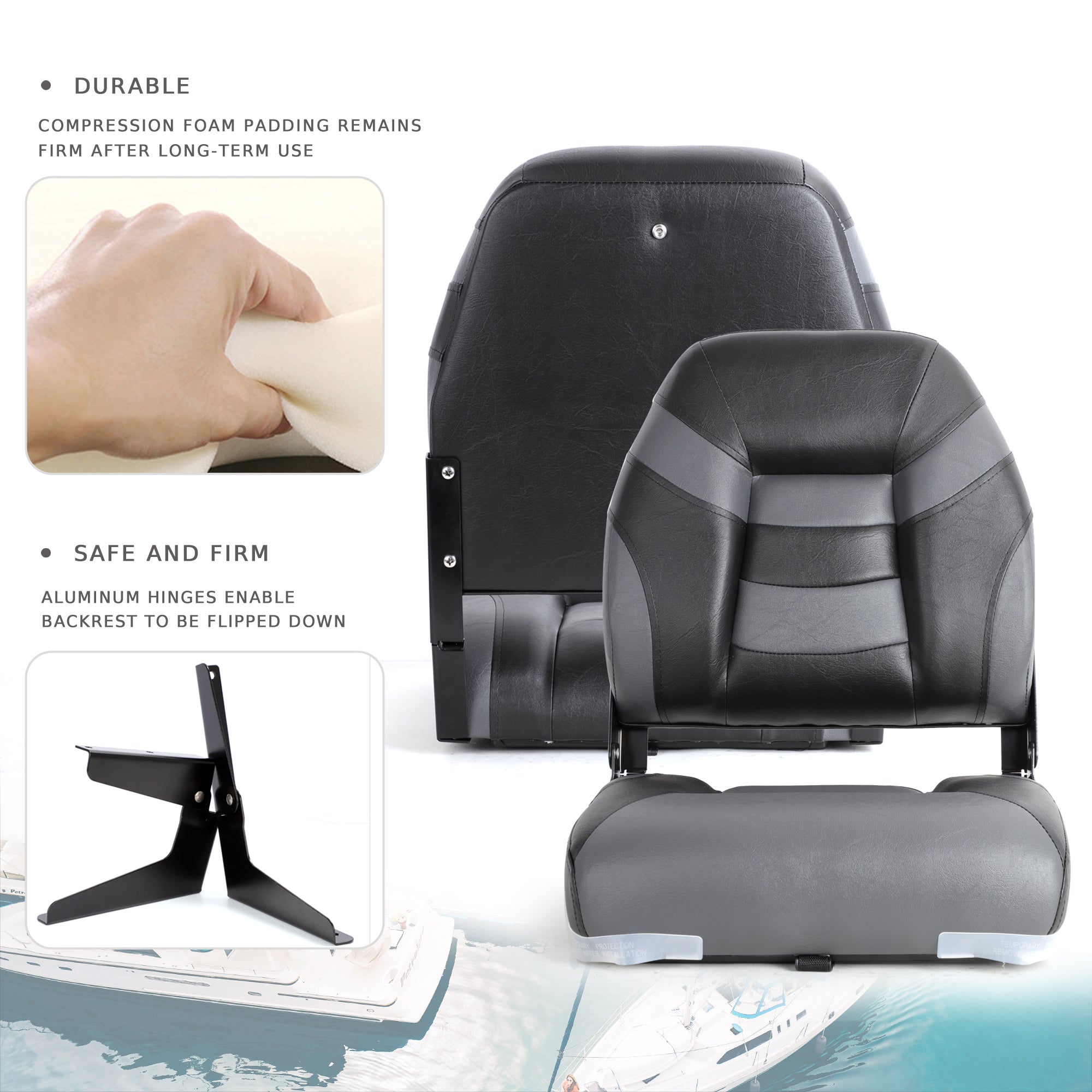 NORTHCAPTAIN Deluxe A Pair of Low Back Folding Boat Seat