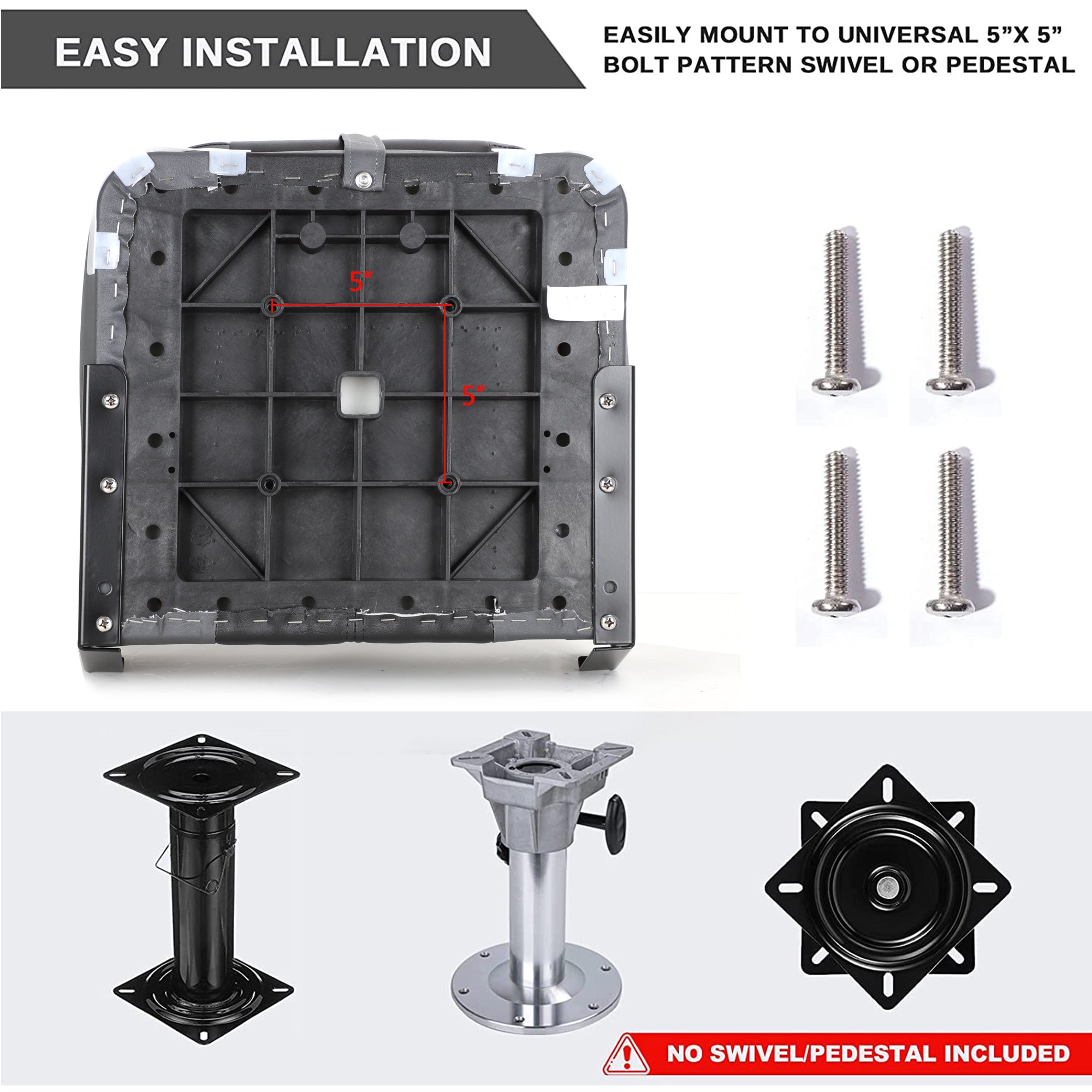 NORTHCAPTAIN A Pair of Deluxe Low Back Folding Boat Seat,Stainless Steel Screws Included