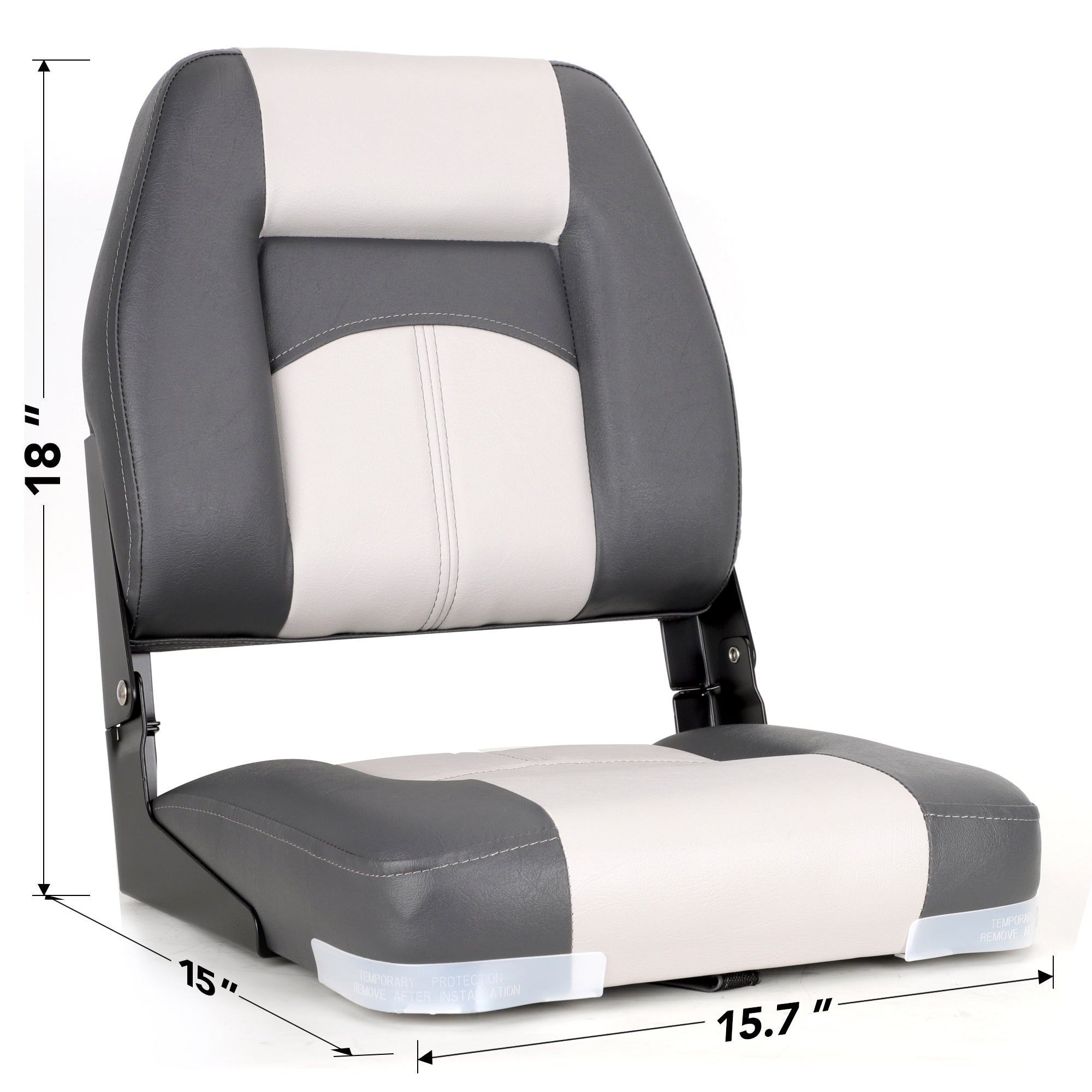 NORTHCAPTAIN A Pair of Deluxe Low Back Folding Boat Seat,Stainless Steel Screws Included