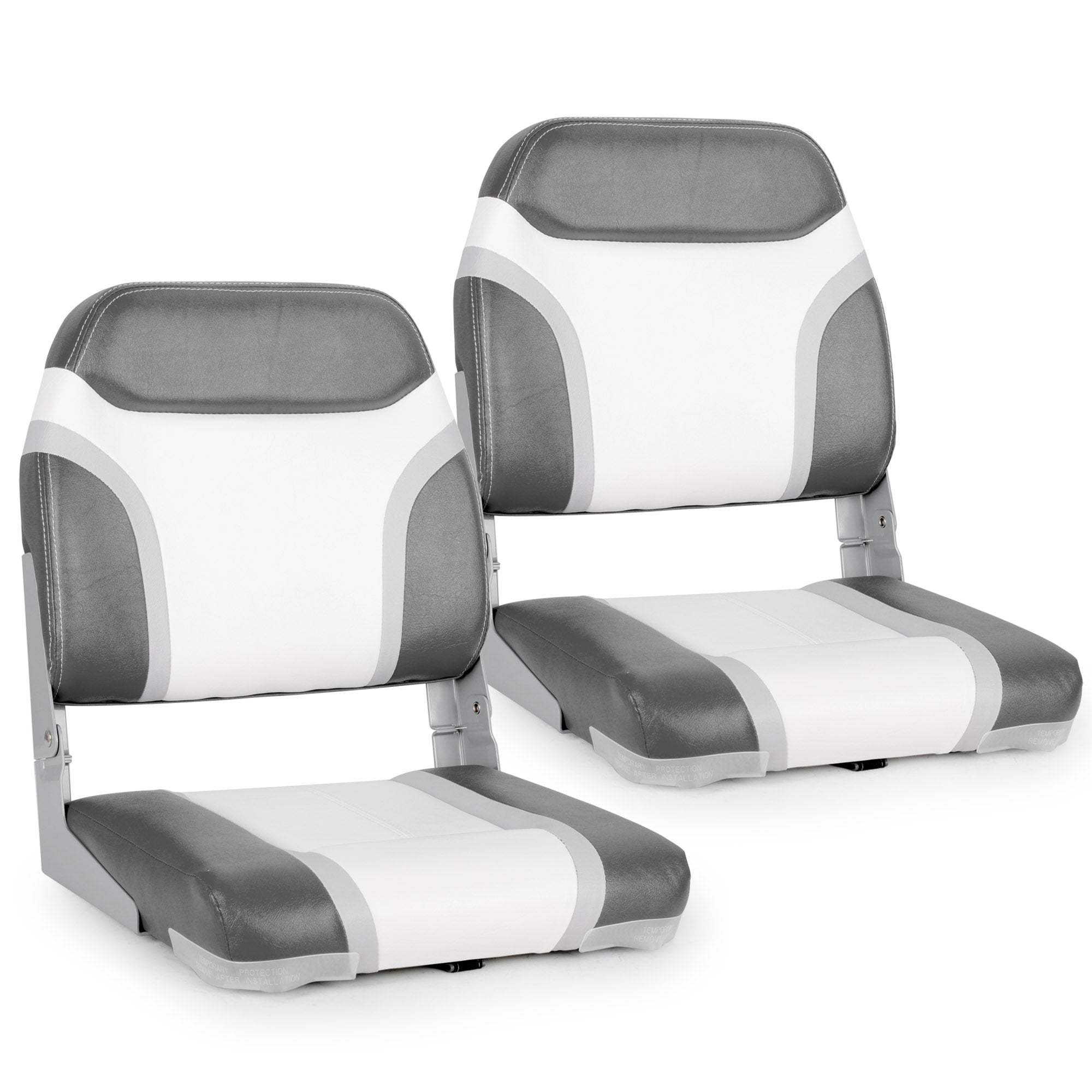 NORTHCAPTAIN A Pair of Deluxe Low Back Folding Boat Seat,Stainless Steel Screws Included