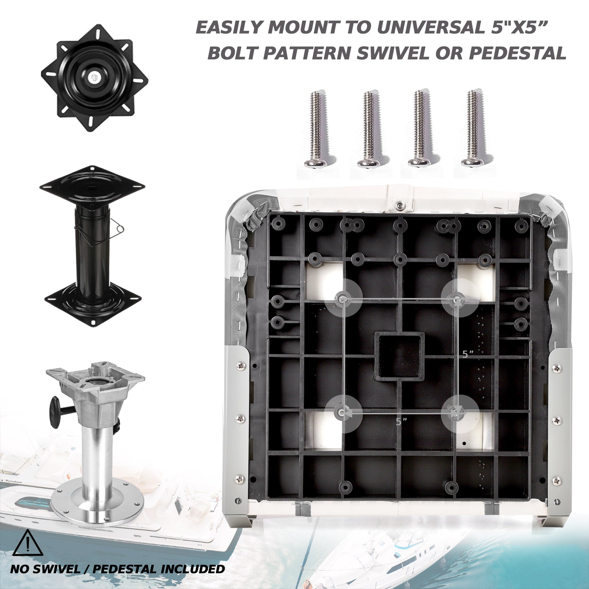 NORTHCAPTAIN A Pair of Deluxe Low Back Folding Boat Seat,Stainless Steel Screws Included