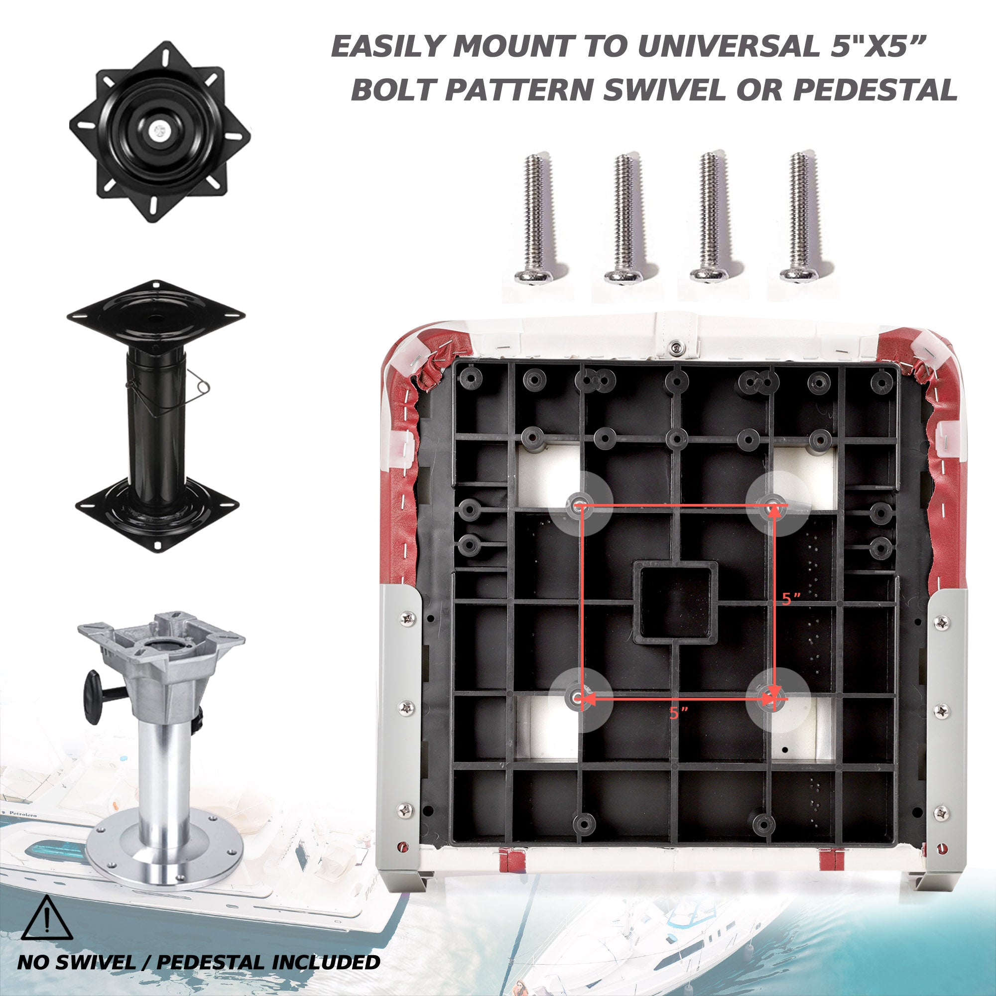 NORTHCAPTAIN A Pair of Deluxe Low Back Folding Boat Seat,Stainless Steel Screws Included