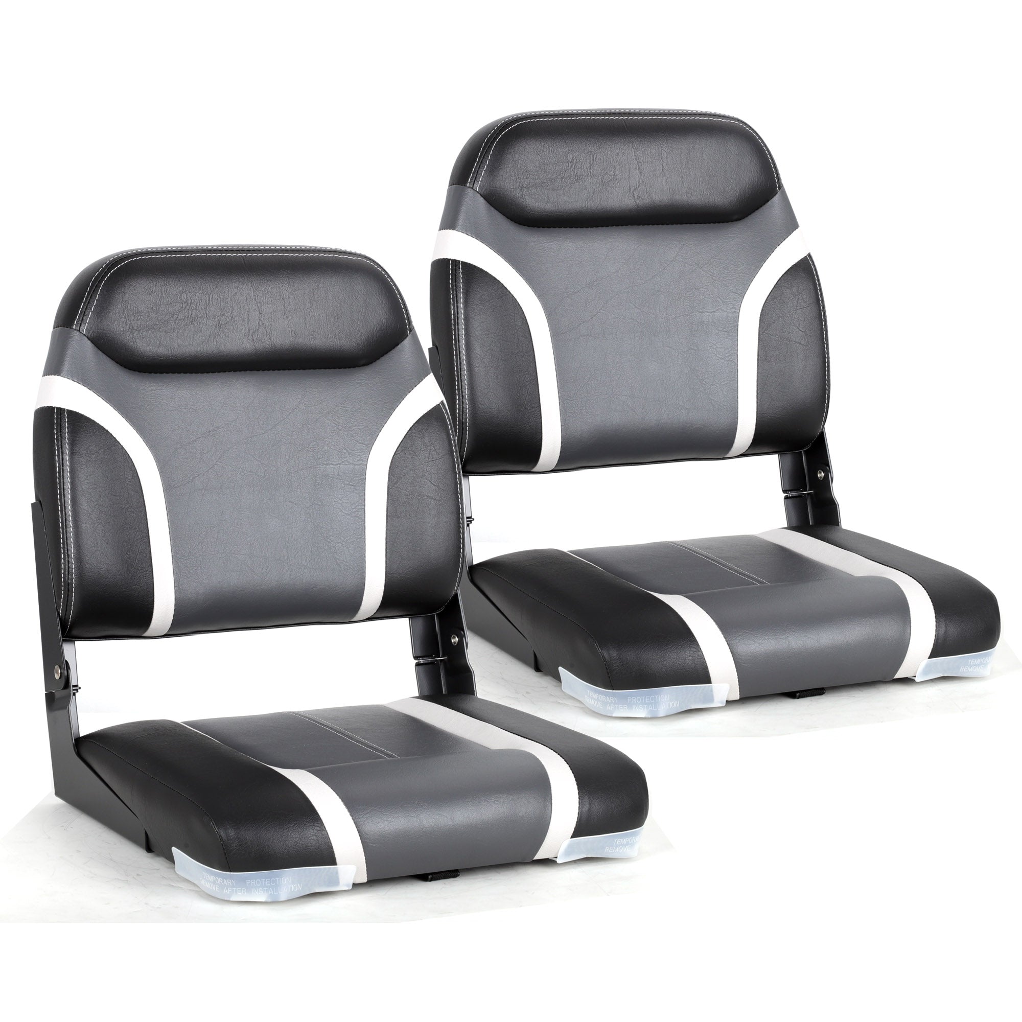 NORTHCAPTAIN A Pair of Deluxe Low Back Folding Boat Seat,Stainless Steel Screws Included