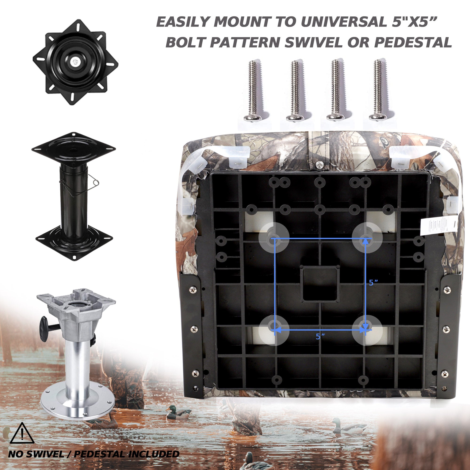 NORTHCAPTAIN A Pair of Deluxe Low Back Folding Boat Seat,Stainless Steel Screws Included