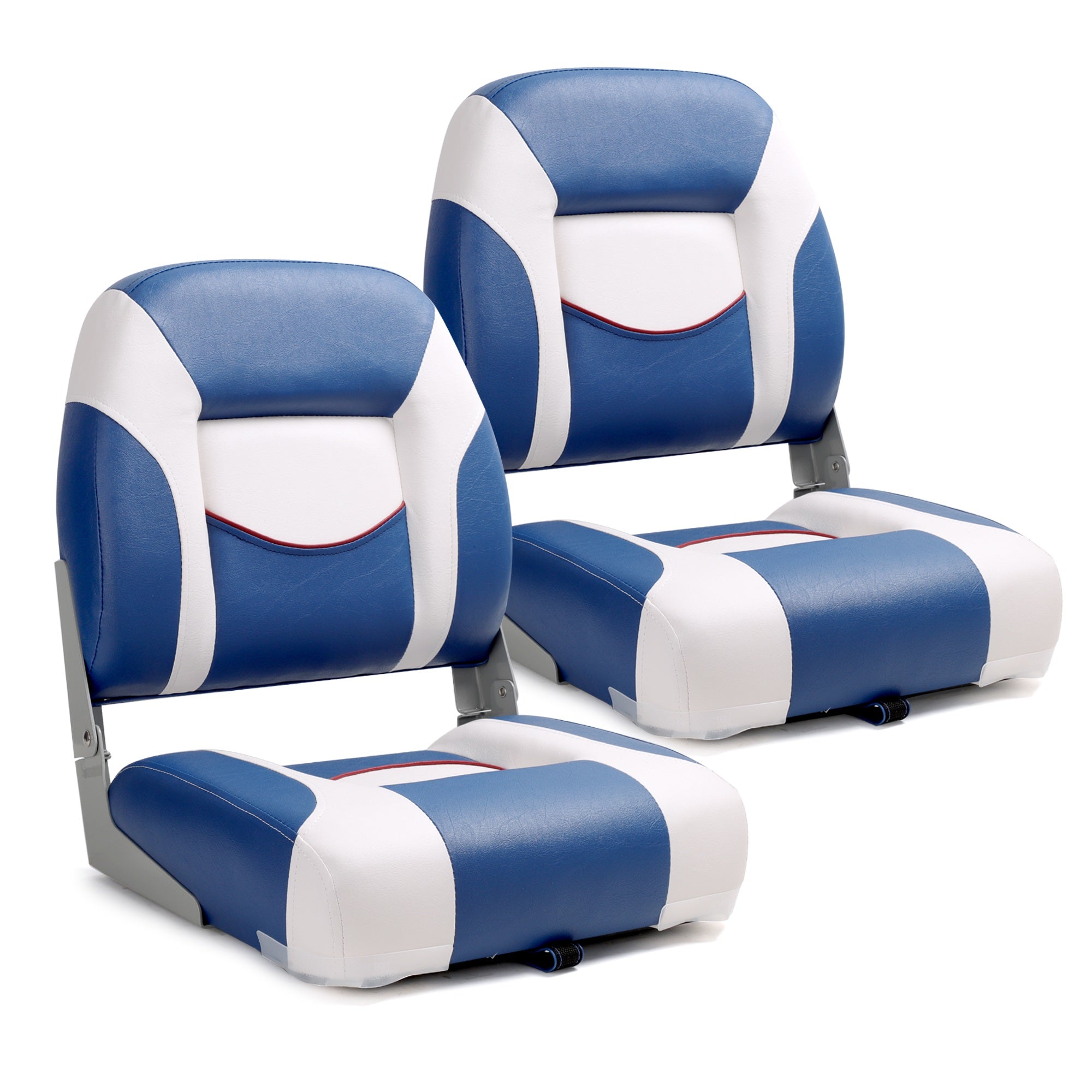 NORTHCAPTAIN Deluxe Low Back Folding Boat Seat 2 Seats,Stainless Steel