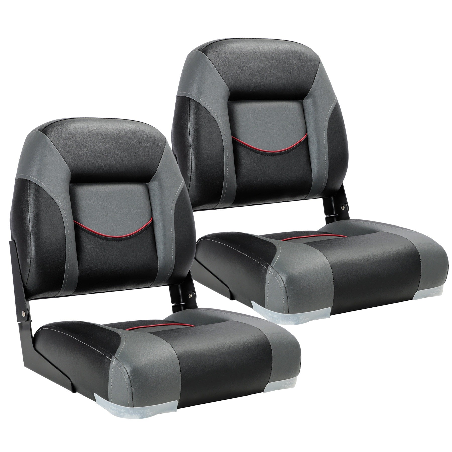 NORTHCAPTAIN Deluxe Low Back Folding Boat Seat 2 Seats,Stainless Steel Screws Included