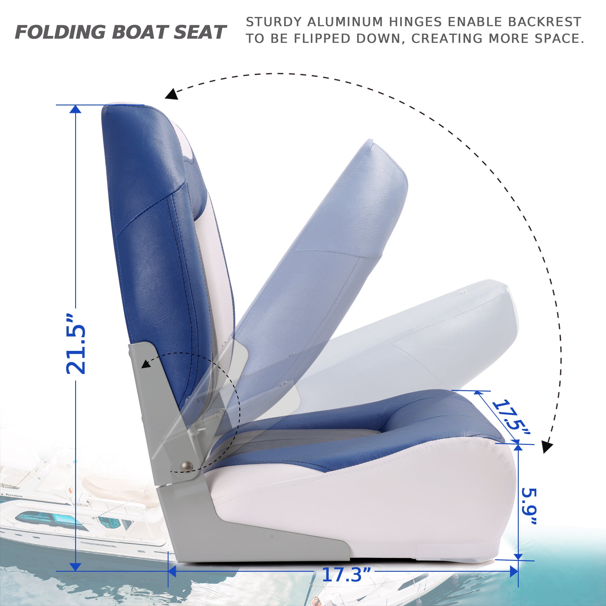 NORTHCAPTAIN C1 Deluxe High Back Folding Boat Seat,Stainless Steel Screws Included