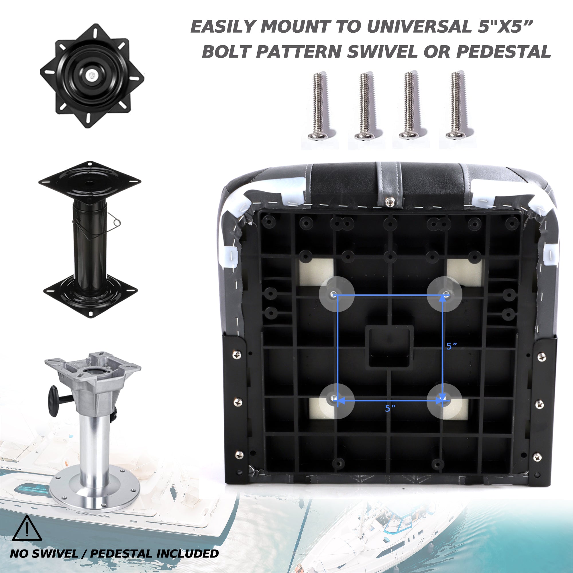 NORTHCAPTAIN C1 Deluxe High Back Folding Boat Seat,Stainless Steel Screws Included