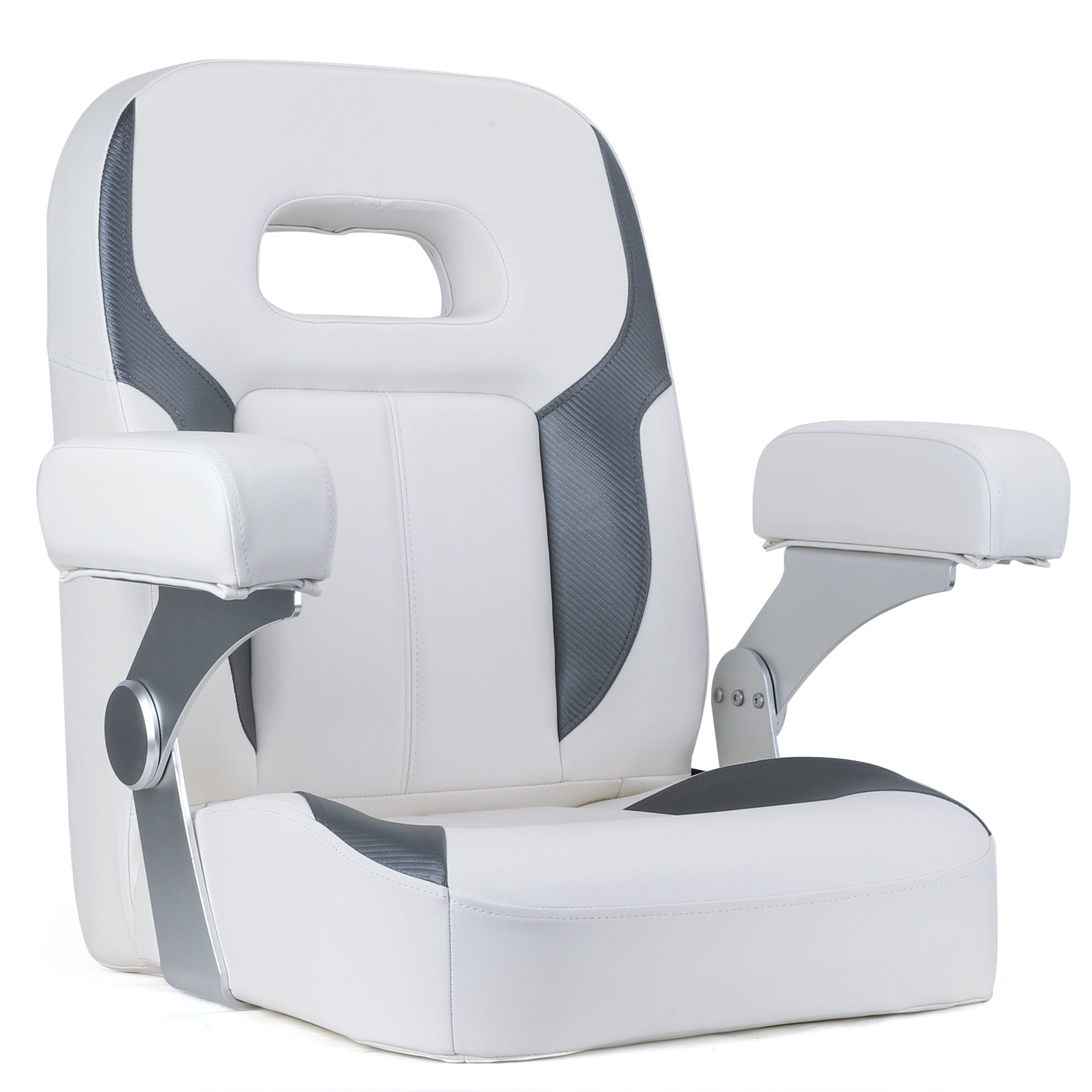 NORTHCAPTAIN Premium Pontoon Captain's Chair High Back Reclining Pontoon Bucket Boat Seat with Adjustable Aluminum Armrests