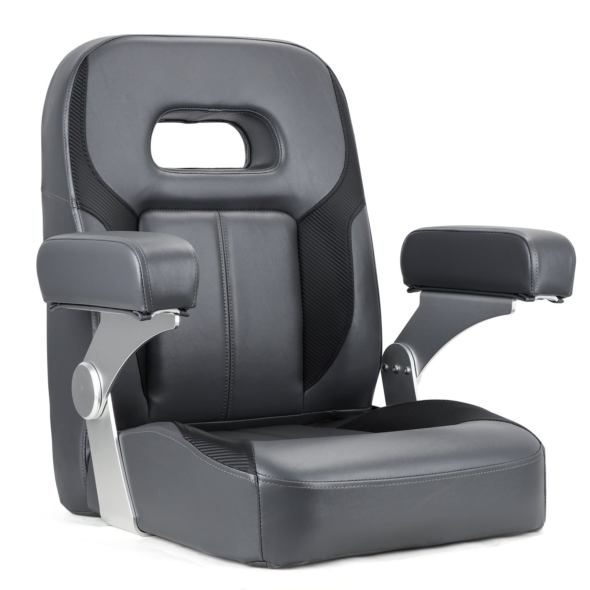 NORTHCAPTAIN Premium Pontoon Captain's Chair High Back Reclining Pontoon Bucket Boat Seat with Adjustable Aluminum Armrests