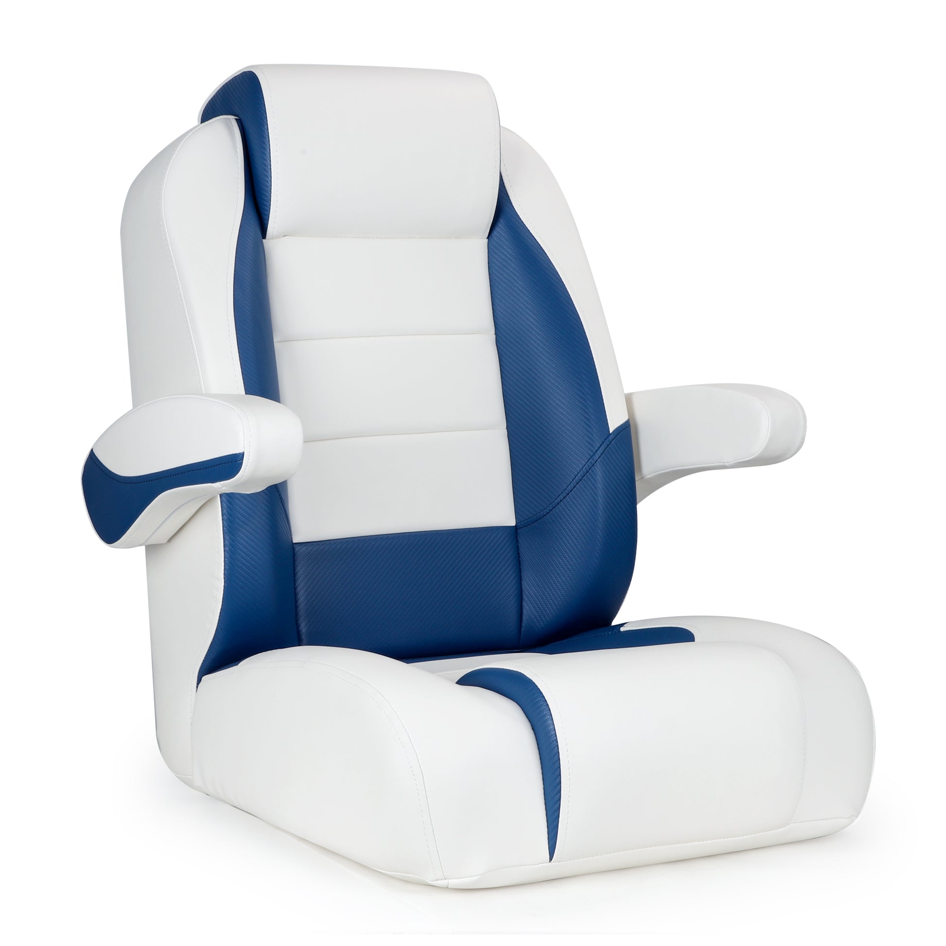NORTHCAPTAIN Premium Reclining Pontoon Captain's Chair Boat Bucket Seat with Armrest,White