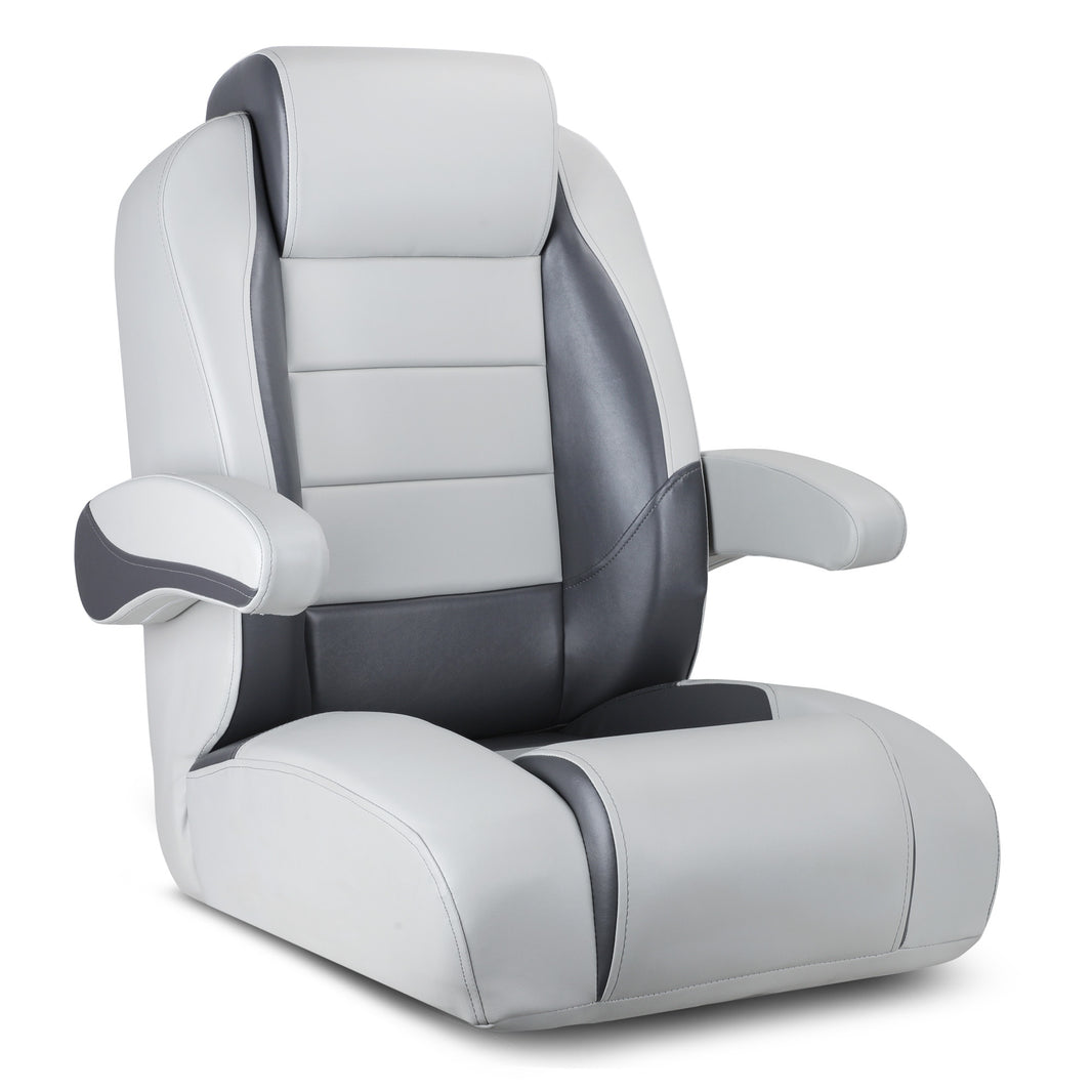 NC Folding Bucket Captain Seats Car Van Boat Motorhome Bucket Seats Charcoal & Grey
