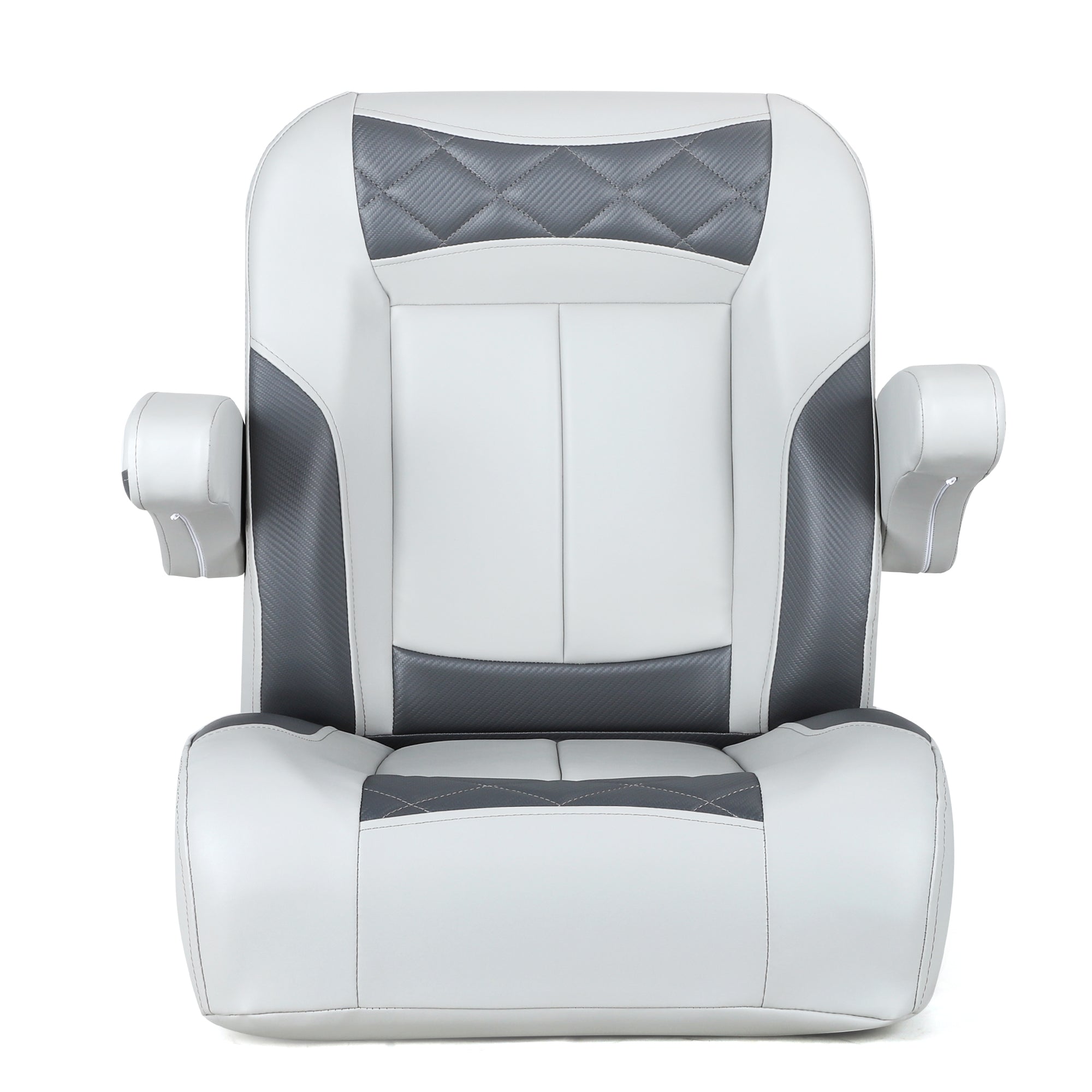 NORTHCAPTAIN Reclining Pontoon Captain's Chair – Light Grey / Charcoal – Vinyl – 45 Lbs