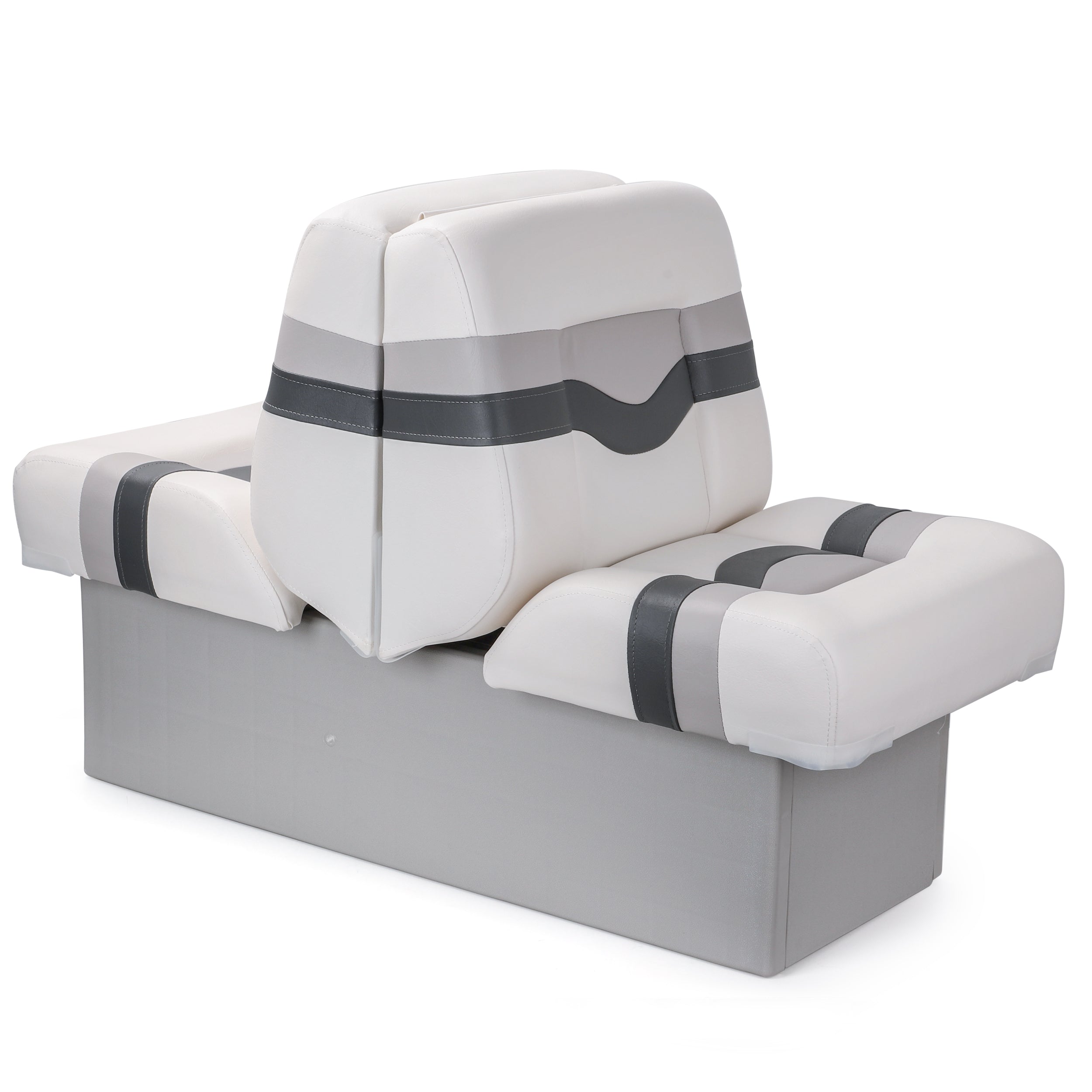 NORTHCAPTAIN Back to Back Boat Seat, 3-in-1 Convertible Lounge Chair Folding L-Shape Deck Seat with Marine-Grade Vinyl for Fishing Boat Bass Boat Jon Boat