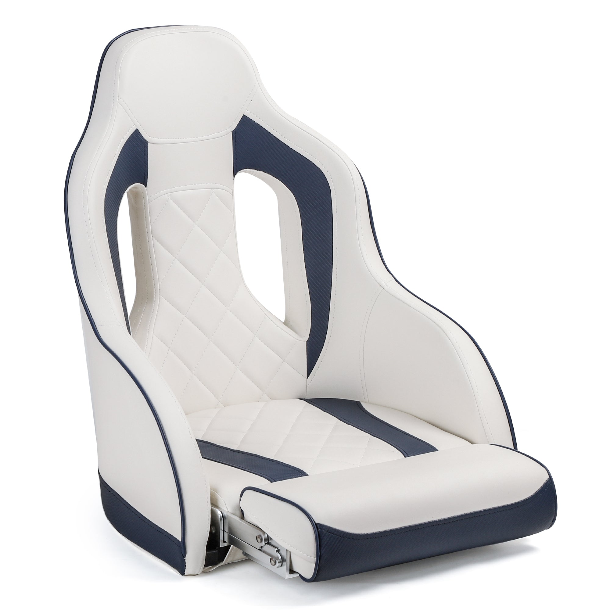 NORTHCAPTAIN Premium Marine Boat Captain Seat Boat Bucket Seat with Armrest,High Back Captain Chair for Boats Pontoon Bass Boat Seats,Marine Grade Vinyl with Diamond Stitching