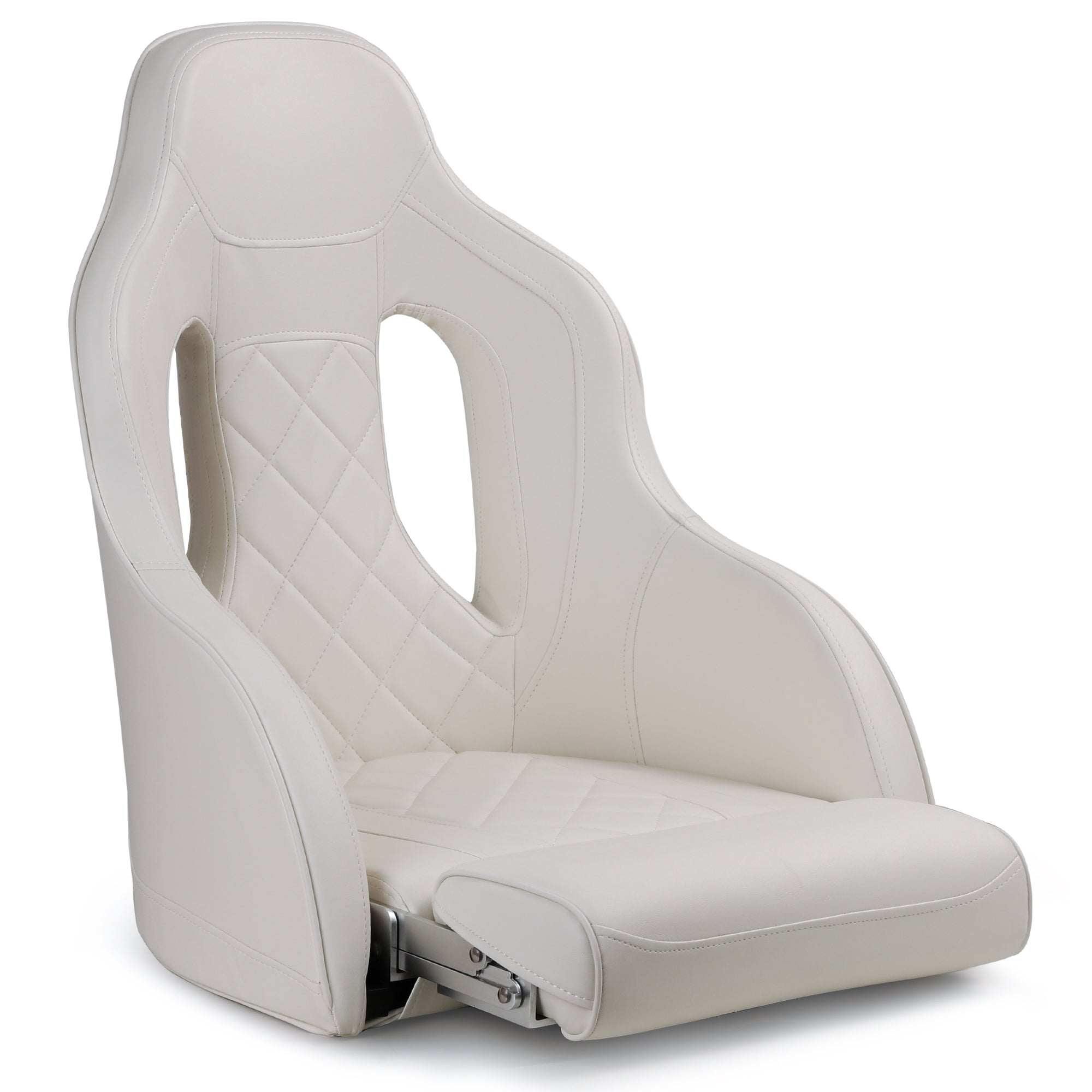 NORTHCAPTAIN Premium Marine Boat Captain Seat Boat Bucket Seat with Armrest,High Back Captain Chair for Boats Pontoon Bass Boat Seats,Marine Grade Vinyl with Diamond Stitching