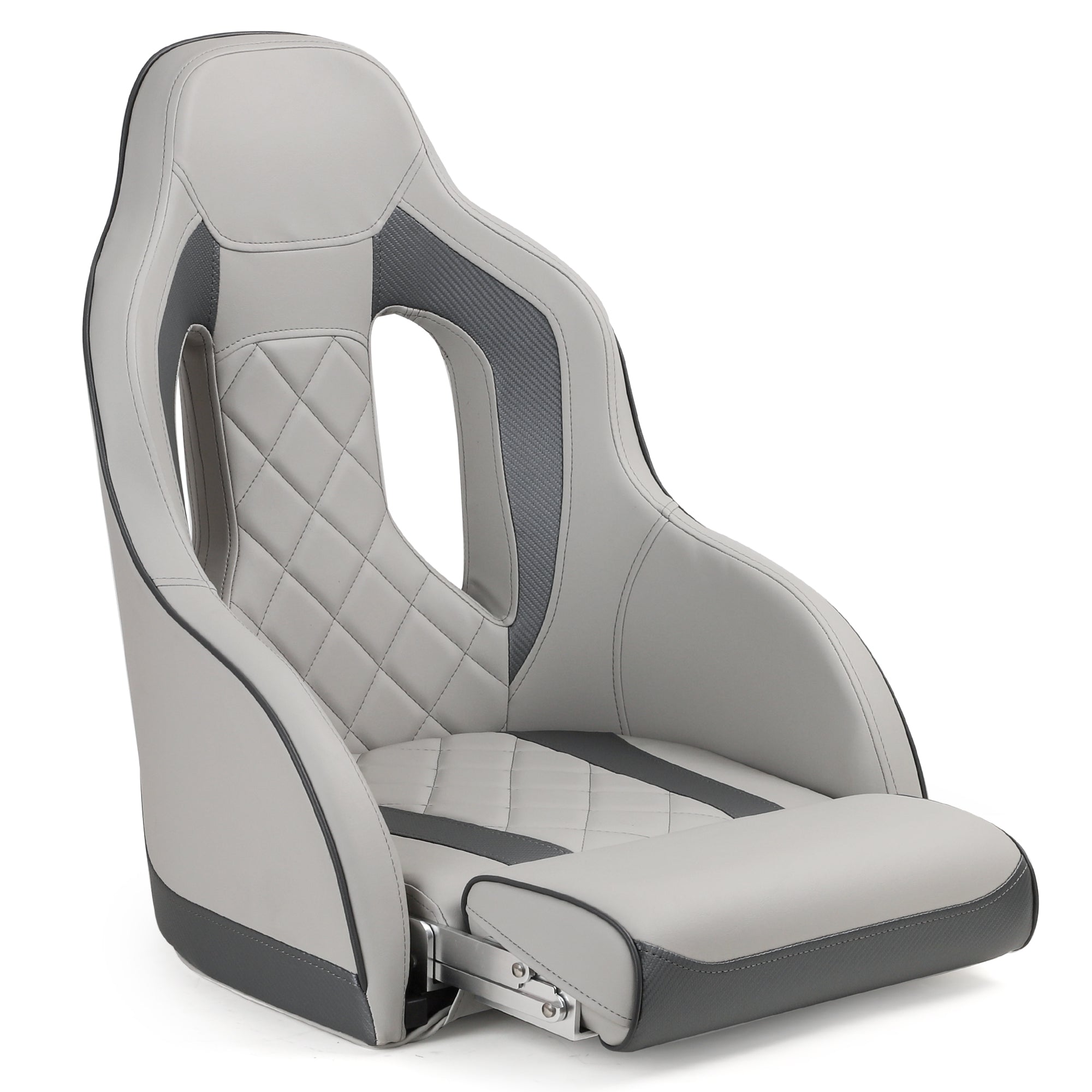 NORTHCAPTAIN Premium Marine Boat Captain Seat Boat Bucket Seat with Armrest,High Back Captain Chair for Boats Pontoon Bass Boat Seats,Marine Grade Vinyl with Diamond Stitching