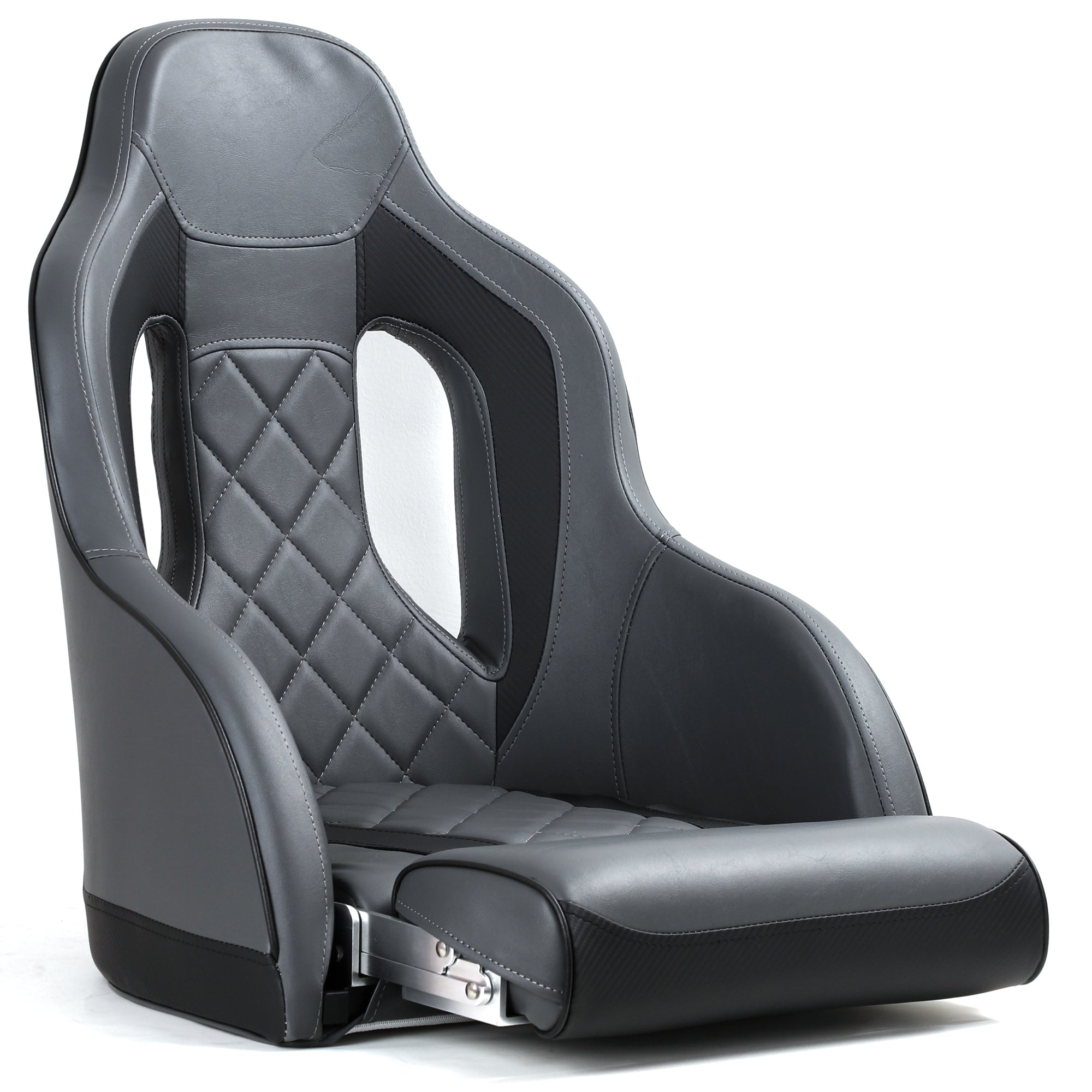 NORTHCAPTAIN Premium Marine Boat Captain Seat Boat Bucket Seat with Armrest,High Back Captain Chair for Boats Pontoon Bass Boat Seats,Marine Grade Vinyl with Diamond Stitching