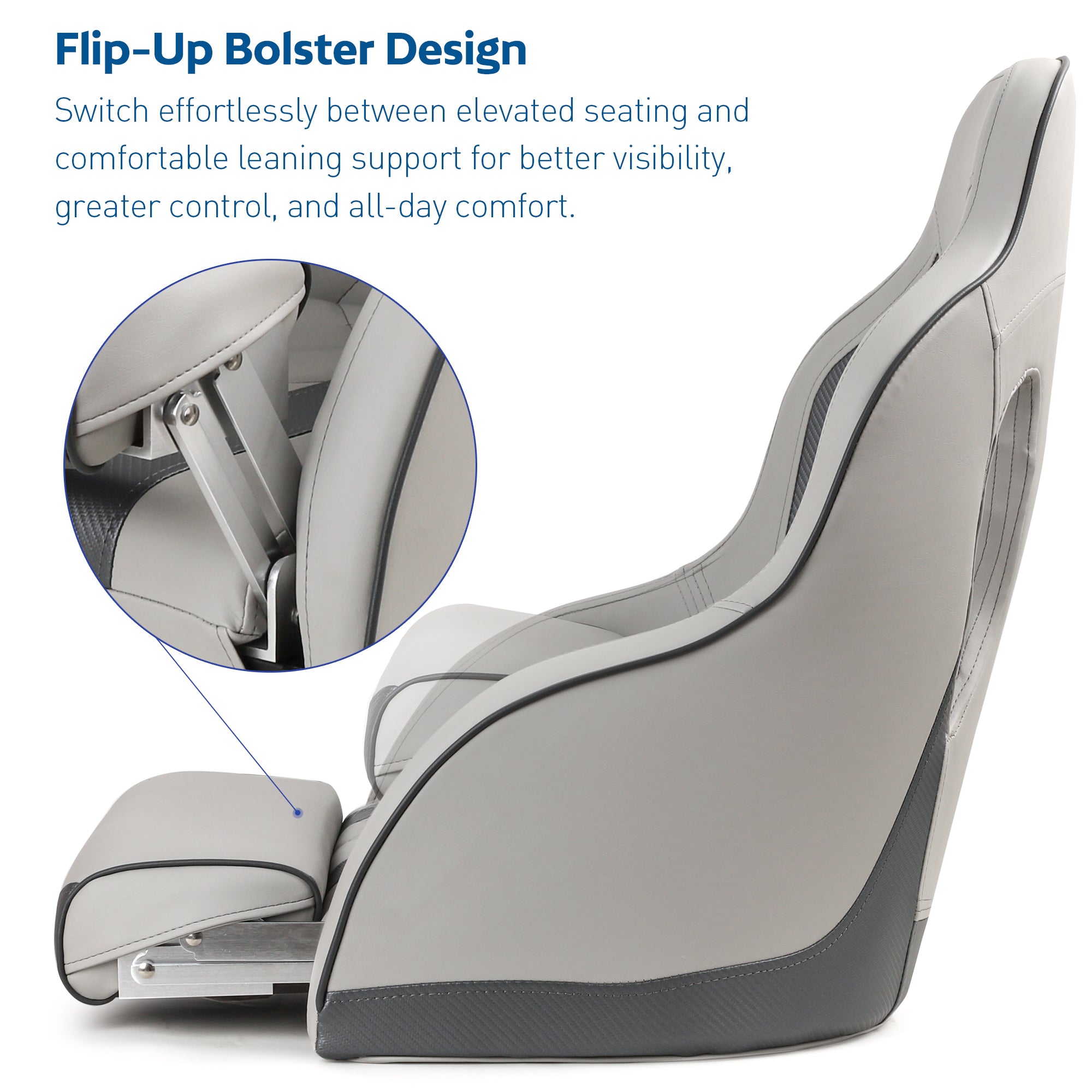 NORTHCAPTAIN Premium Marine Boat Captain Seat Boat Bucket Seat with Armrest,High Back Captain Chair for Boats Pontoon Bass Boat Seats,Marine Grade Vinyl with Diamond Stitching