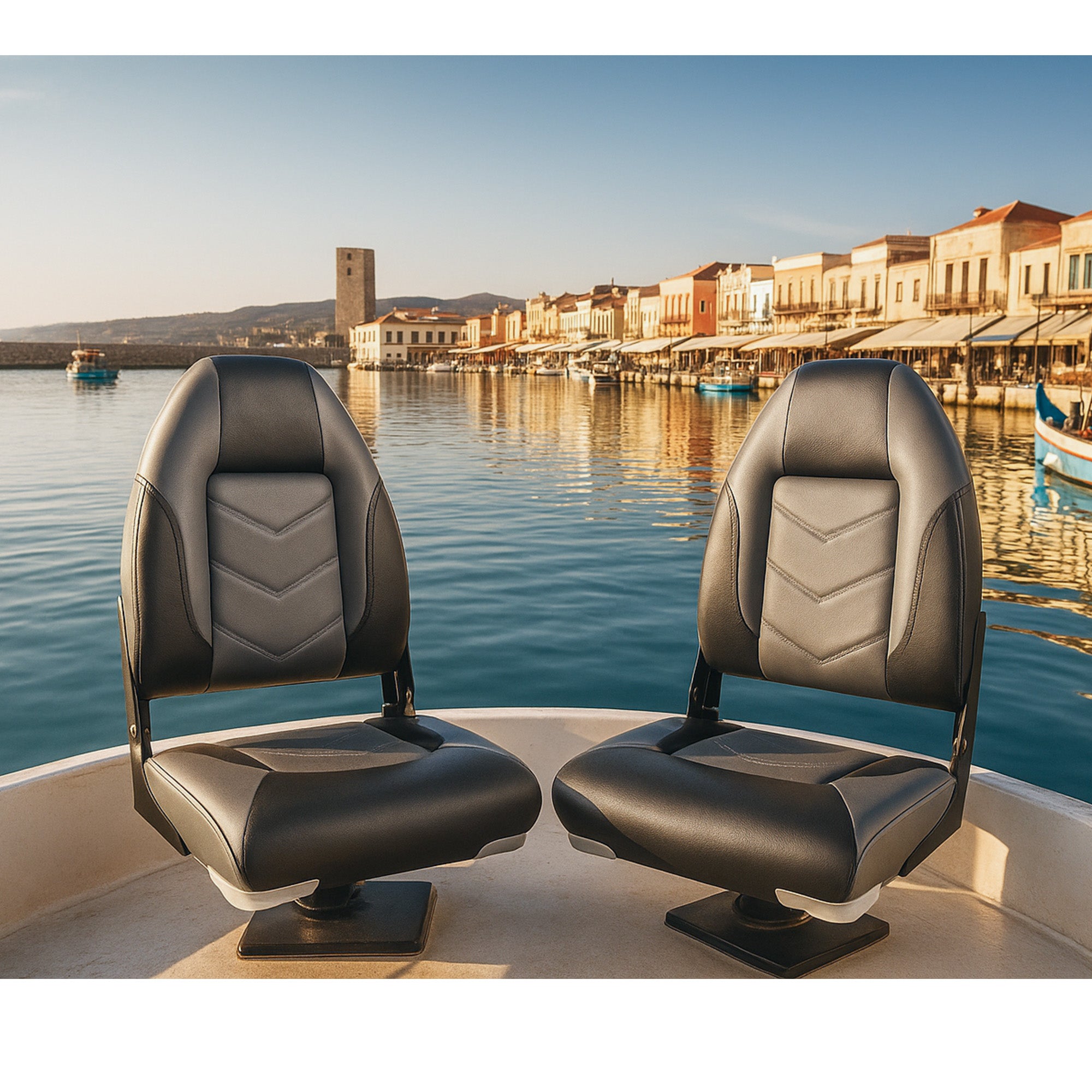 NORTHCAPTAIN T3 Deluxe Low Back Folding Boat Seat,Stainless Steel Screws Included