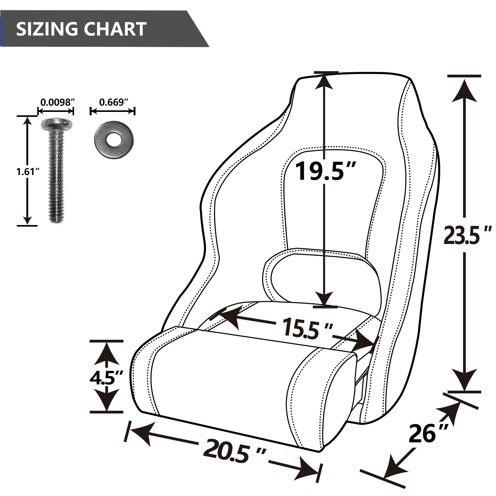 NORTHCAPTAIN Premium Sport Flip Up Boat Seat Captain Bucket Seat with Boat Seat Cover