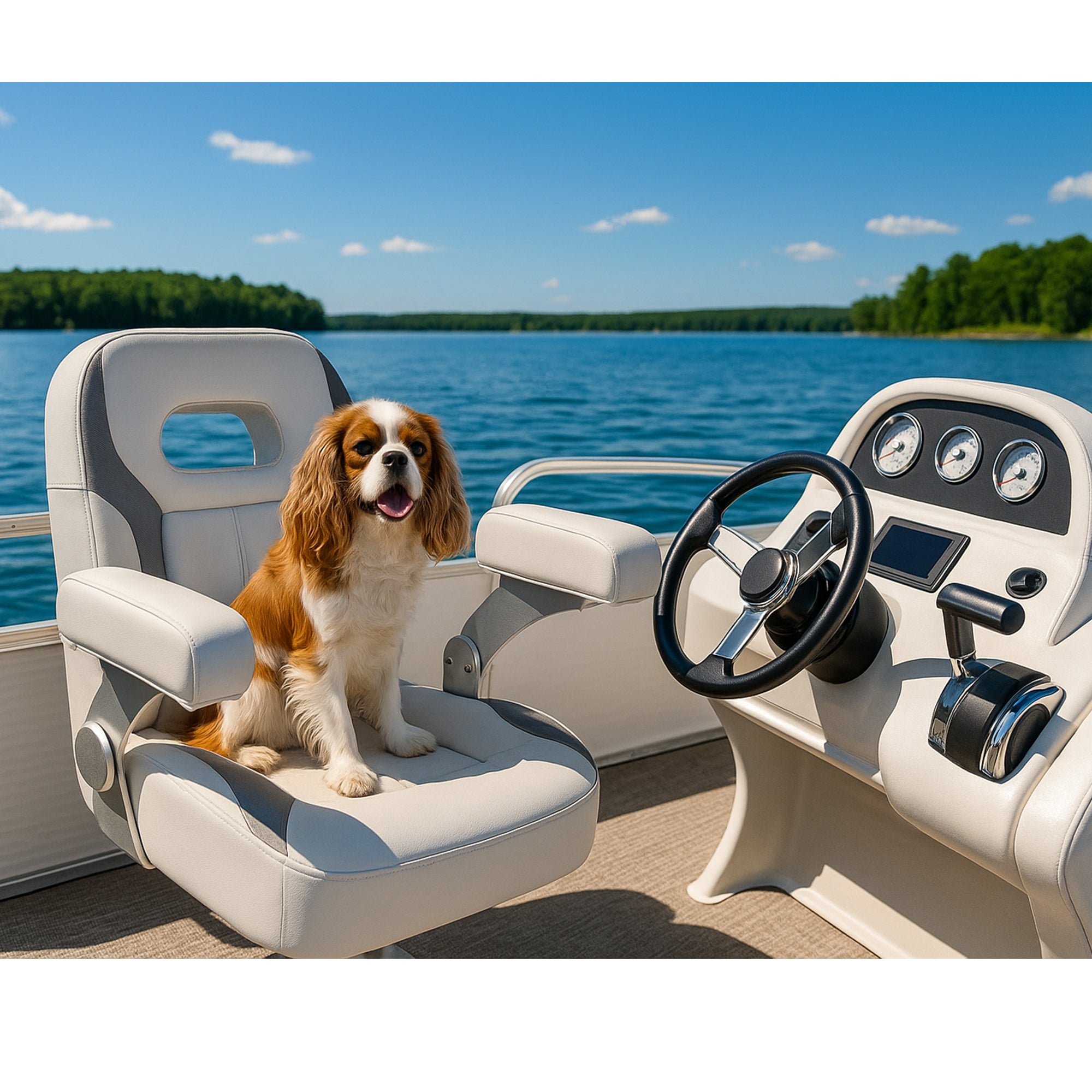 NORTHCAPTAIN Premium Pontoon Captain's Chair High Back Reclining Pontoon Bucket Boat Seat with Adjustable Aluminum Armrests