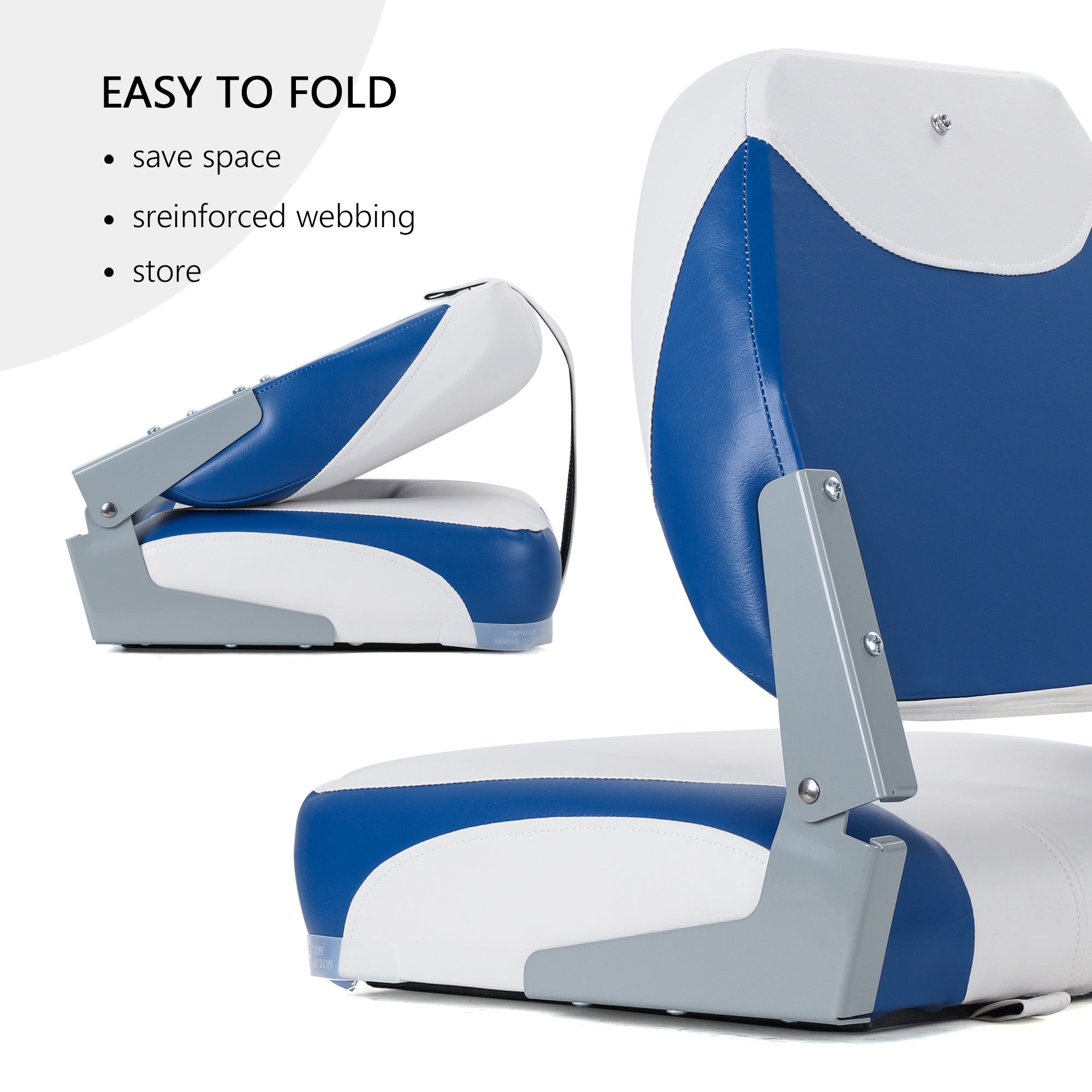 NORTHCAPTAIN Deluxe Low Back Folding Boat Seat,Stainless Steel Screws Included