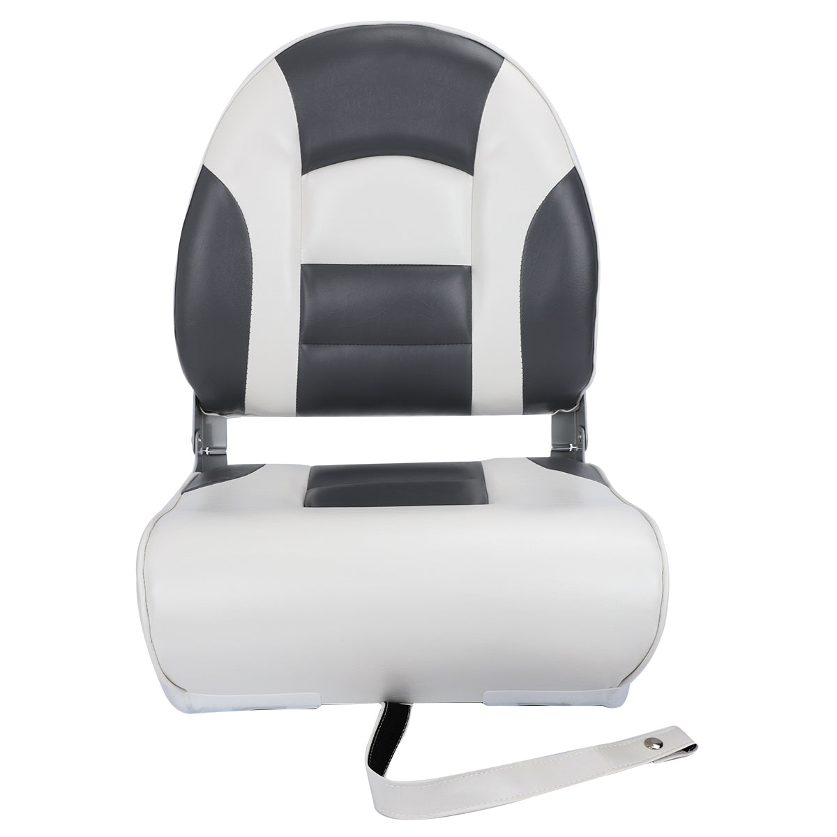 NORTHCAPTAIN High Back Folding Boat Seats – Charcoal/Light Grey, Set Of 2 – Deluxe Comfort For Fishing & Pontoon Boats